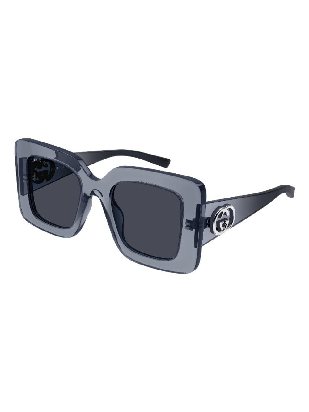 New Gucci Women's Sunglasses Grey Blue Lens Injected Frame GG2025S 003 49